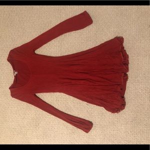 UO Ecote XS red long sleeve flowy dress